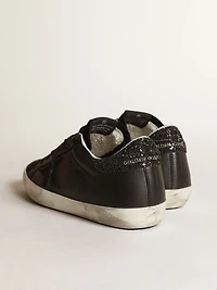 Women's Super-Star black nappa with star and glitter heel tab