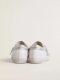 Women’s Super-Star with gray suede star and silver glitter inserts