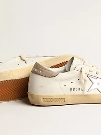 Women's Super-Star white nappa with pink metallic leather star