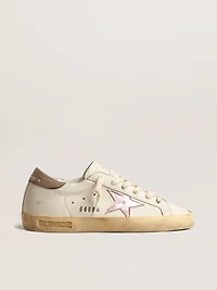 Women's Super-Star white nappa with pink metallic leather star