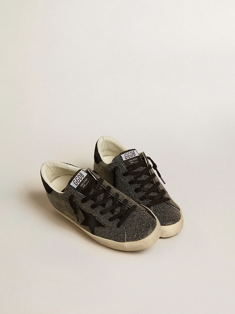 Women’s Super-Star black Swarovski crystals with suede star