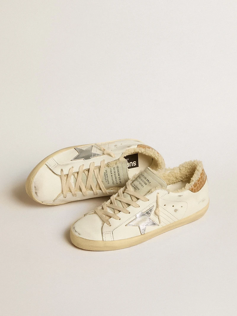 Super-Star with silver leather star and crocodile-print heel tab