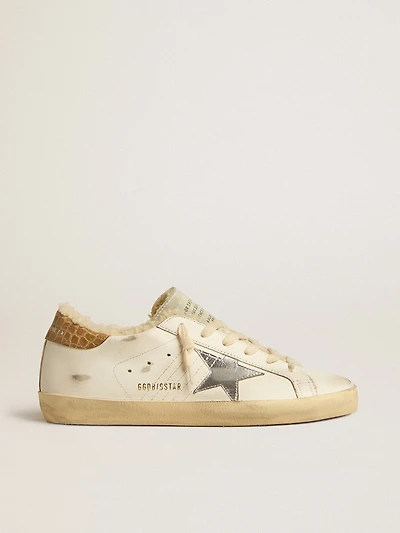 Super-Star with silver leather star and crocodile-print heel tab