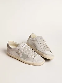 Super-Star sneakers gray-white glitter-effect leather with star