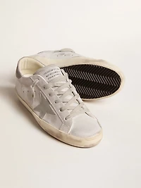 Super-Star sneakers gray-white glitter-effect leather with star
