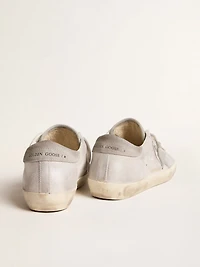 Super-Star sneakers gray-white glitter-effect leather with star