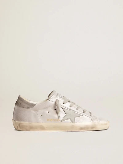 Super-Star sneakers gray-white glitter-effect leather with star
