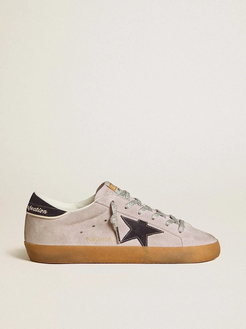 Women’s Super-Star LTD lilac suede with midnight blue star and heel tab