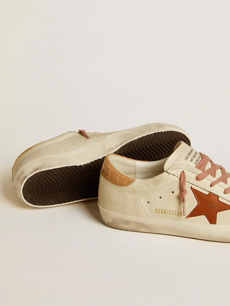 Women’s Super-Star with leather star and crocodile-print heel tab