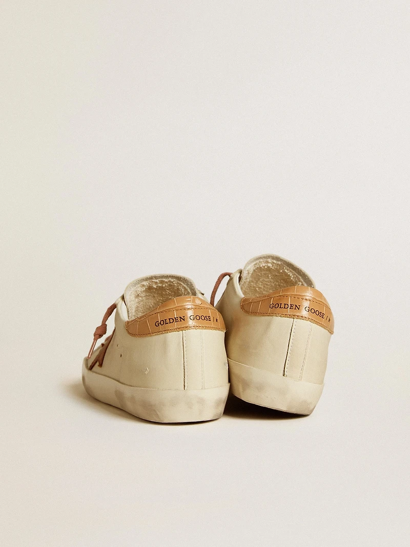 Women’s Super-Star with leather star and crocodile-print heel tab