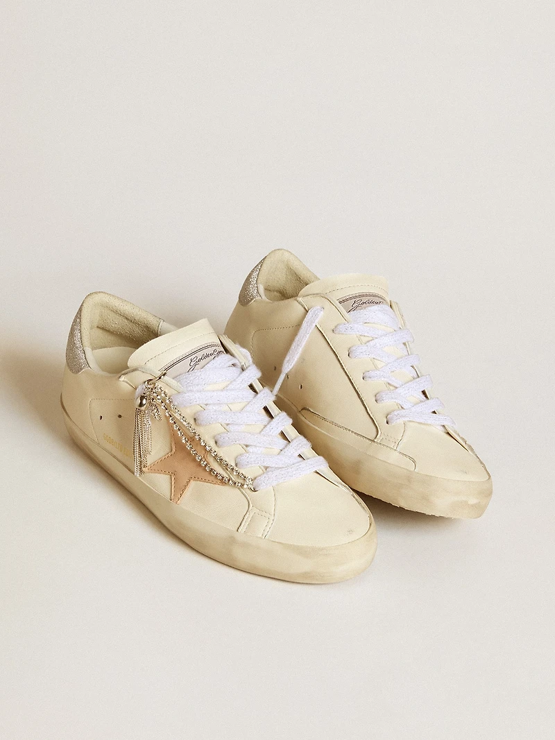 Women's Super-Star LTD nappa leather with nude star and glitter heel tab