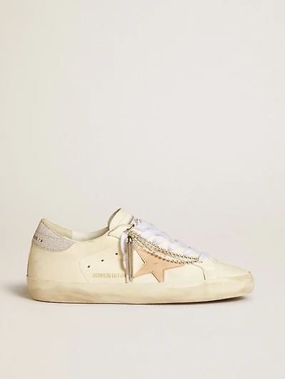 Women's Super-Star LTD nappa leather with nude star and glitter heel tab