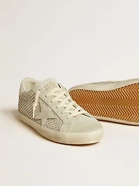 Women’s Super-Star with gray suede star and Swarovski crystal mesh
