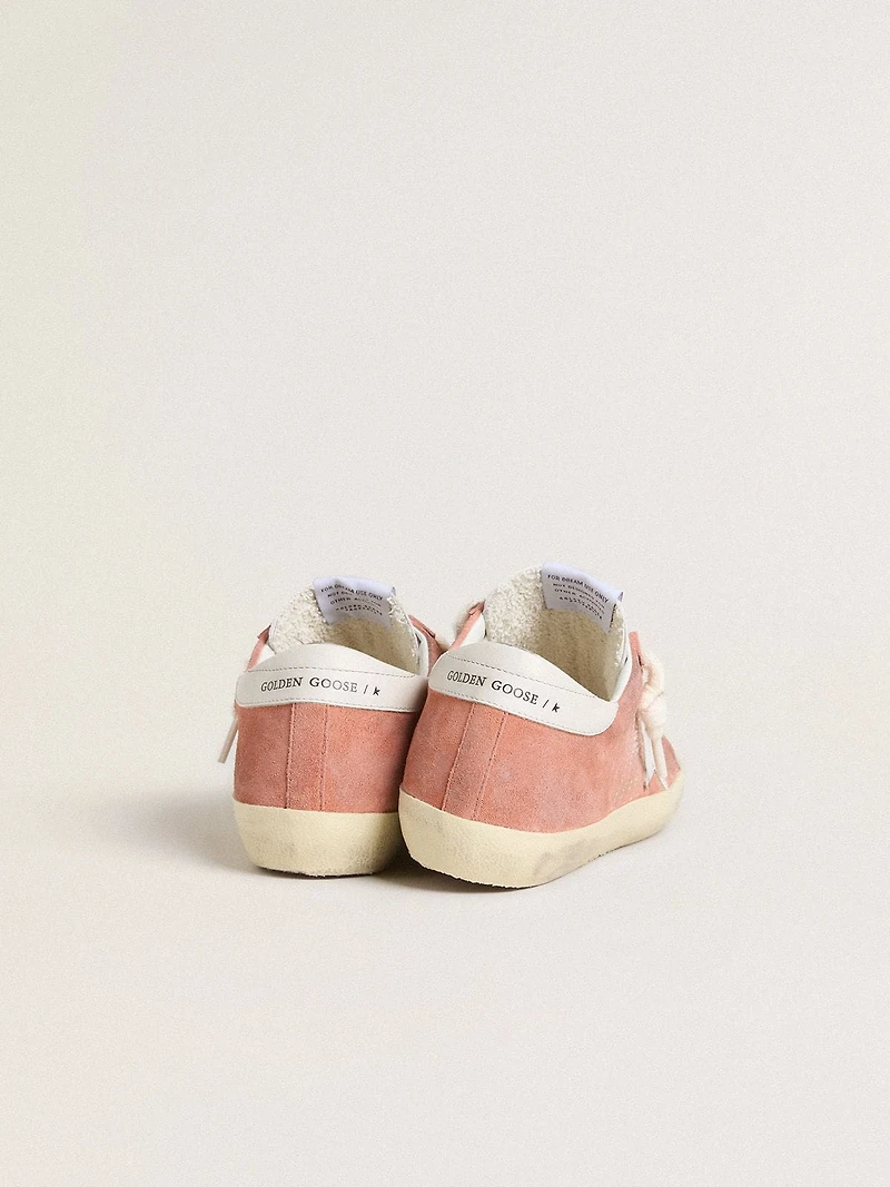 Women’s Super-Star coral suede with white leather star and heel tab