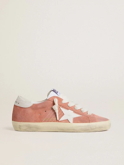 Women’s Super-Star coral suede with white leather star and heel tab