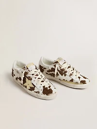 Women’s Super-Star animal-print pony skin with gold metallic leather star