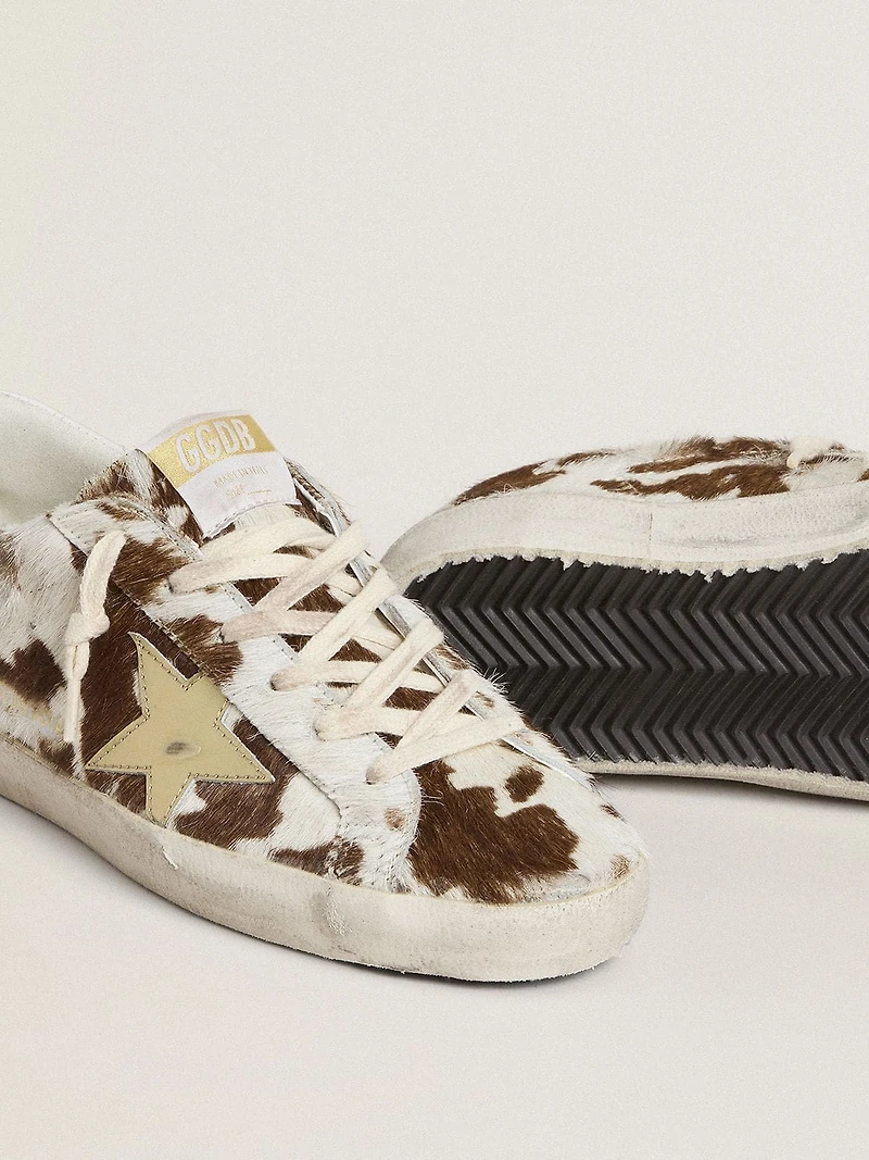 Women’s Super-Star animal-print pony skin with gold metallic leather star