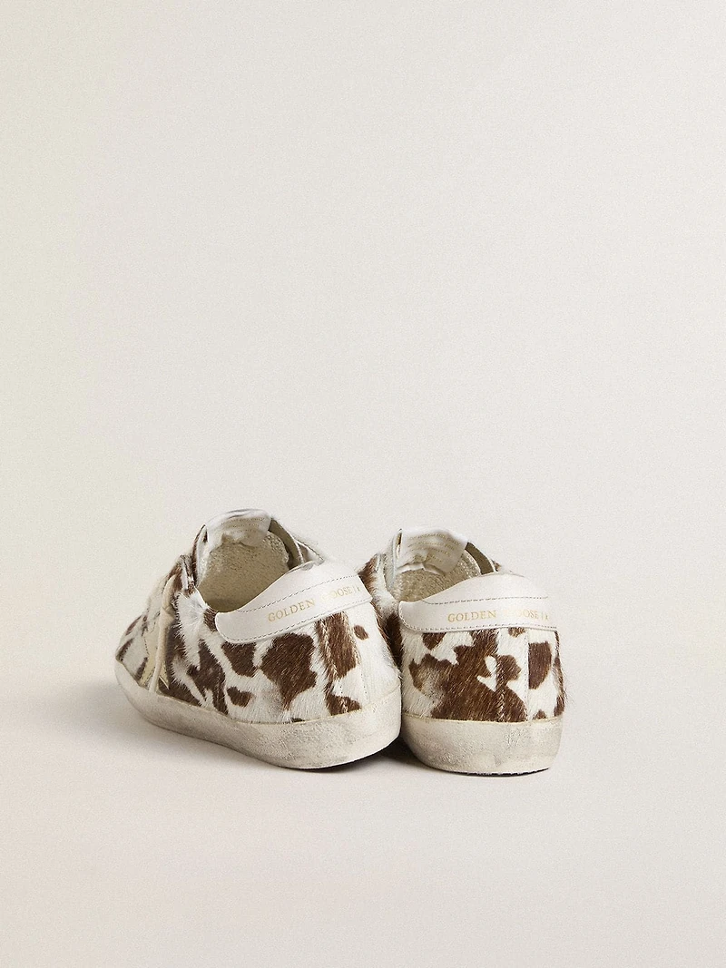 Women’s Super-Star animal-print pony skin with gold metallic leather star