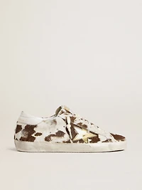 Women’s Super-Star animal-print pony skin with gold metallic leather star