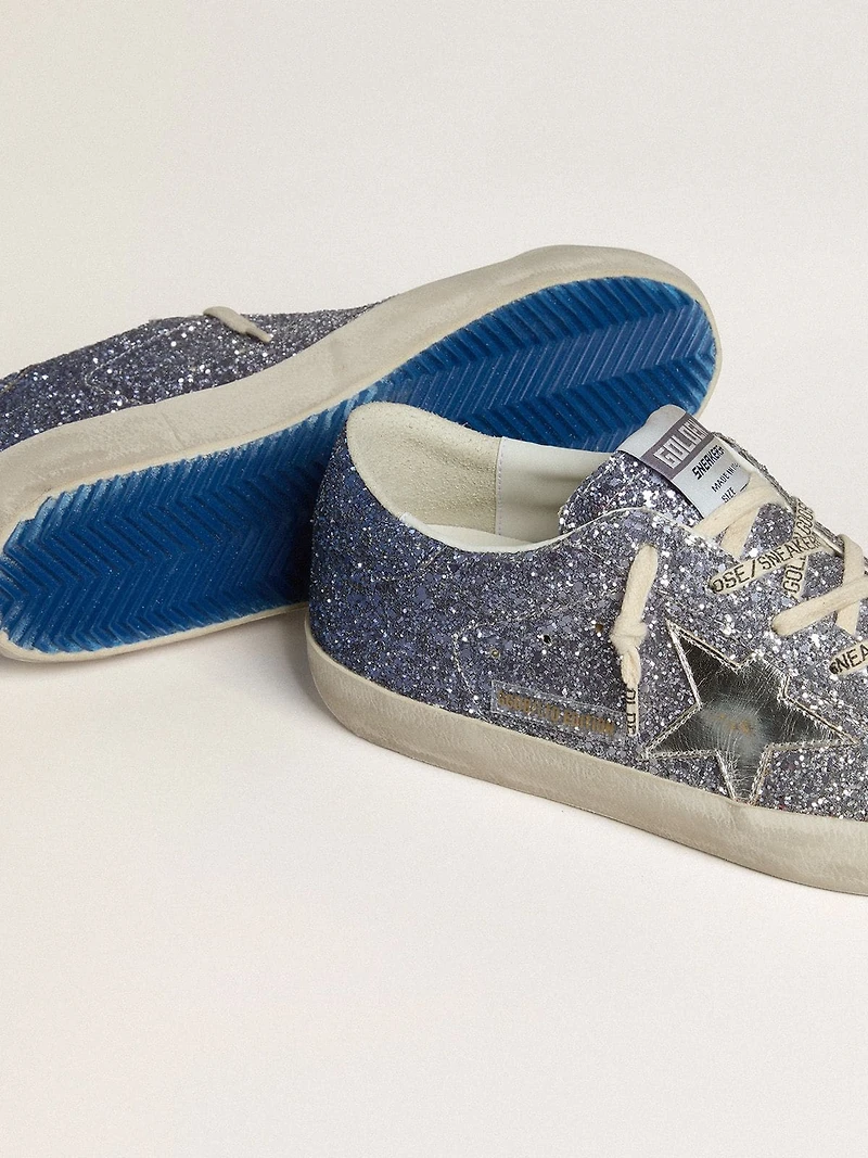 Super-Star LTD multicolor glitter with silver metallic leather star