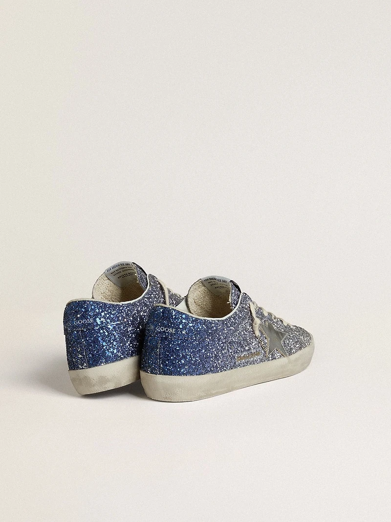 Super-Star LTD multicolor glitter with silver metallic leather star