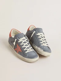 Women's Super star blue nubuck with pink suede and heel tab