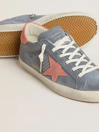 Women's Super star blue nubuck with pink suede and heel tab