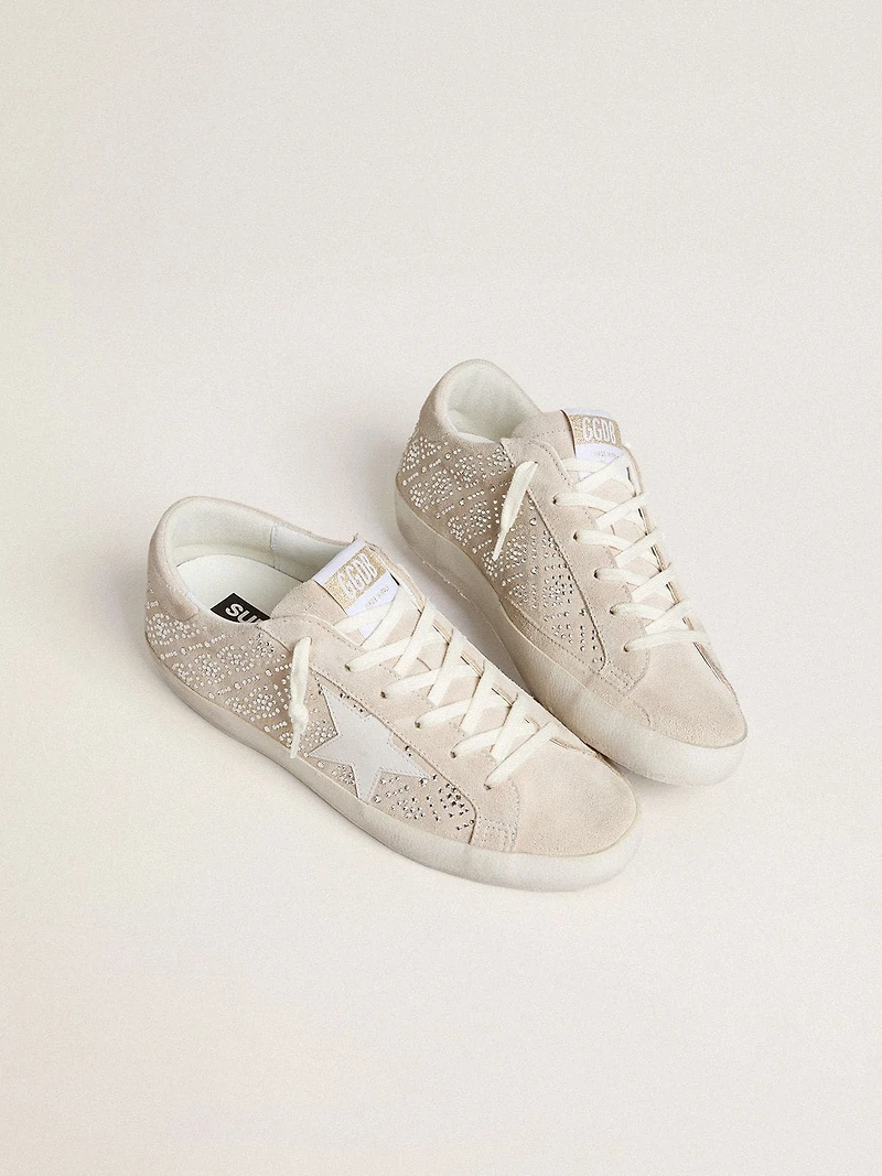 Women's Super-Star LTD suede with Swarovski crystals and ice-gray leather star