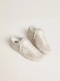 Women's Super-Star LTD suede with Swarovski crystals and ice-gray leather star