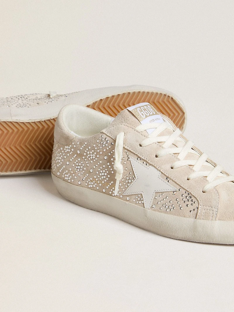 Women's Super-Star LTD suede with Swarovski crystals and ice-gray leather star