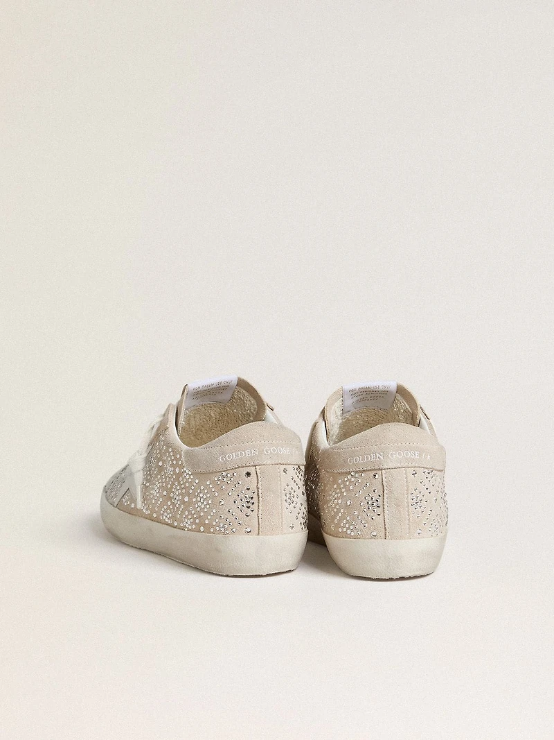 Women's Super-Star LTD suede with Swarovski crystals and ice-gray leather star