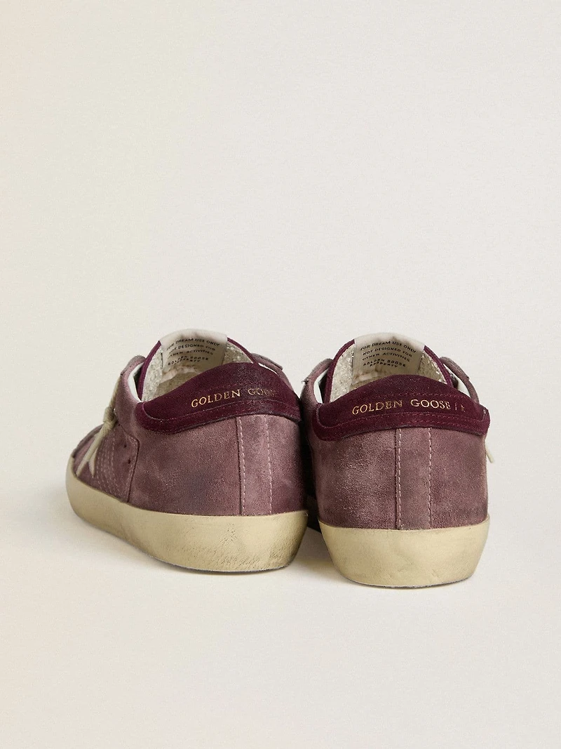 Women's Super-Star LTD lilac suede with silver metallic leather star and heel tab