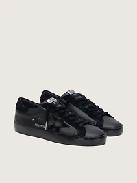 Women's Super-Star black nappa with suede star and heel tab
