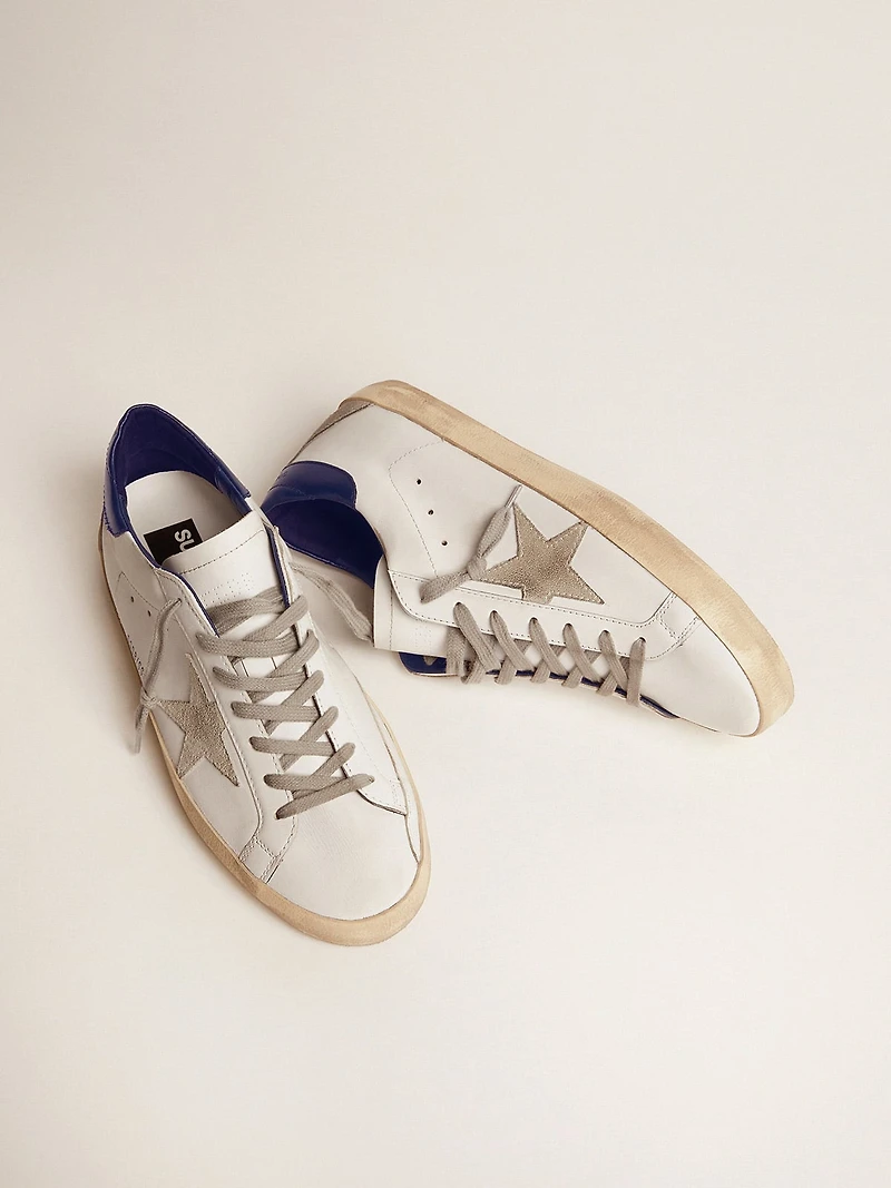 Women's Super-Star with suede star and blue heel tab