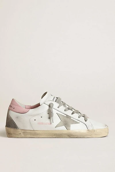 Women's Super-Star with gray suede star and pink leather heel tab