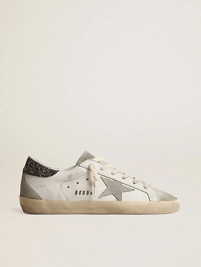 Women’s Super-Star with gray star and dark glitter heel tab