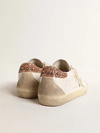 Women's Super-Star with a suede star and peach-pink glitter heel tab