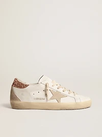 Women's Super-Star with a suede star and peach-pink glitter heel tab