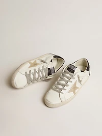 Women's Super-Star with gold star and black glitter heel tab