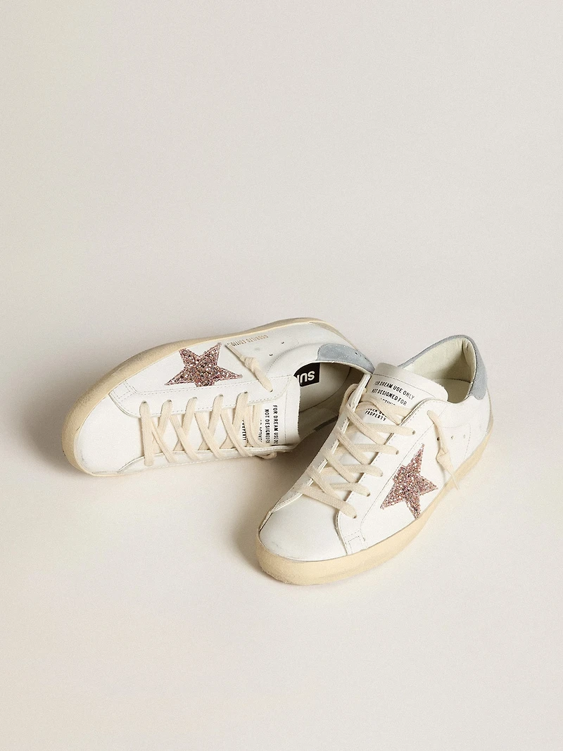 Women's Super-Star LTD with multicolor glitter star and suede heel tab