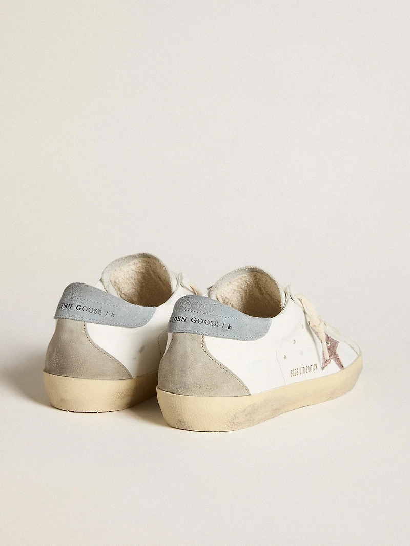 Women's Super-Star LTD with multicolor glitter star and suede heel tab
