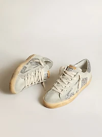 Women's Super-Star silver glitter with ice-gray star and inserts
