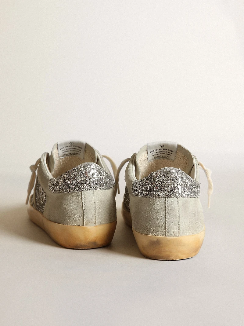 Women's Super-Star silver glitter with ice-gray star and inserts
