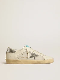 Super-Star white leather and suede with silver gold star