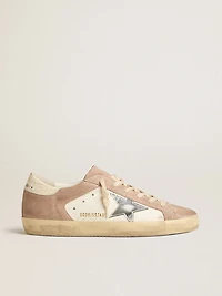 Women’s Super-Star sneakers pink suede with silver metallic leather star