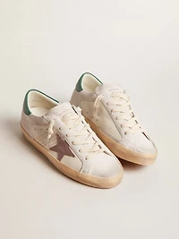 Super-Star LTD in suede with pink leather star and green heel tab