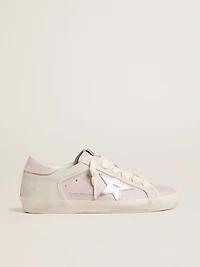 Super-Star LTD in pink leather with silver foiled leather star and pink leather heel tab