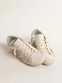 Bio-based Super-Star with silver glitter and yellow leather star