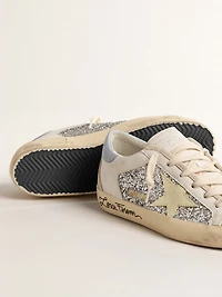 Bio-based Super-Star with silver glitter and yellow leather star