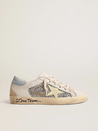 Bio-based Super-Star with silver glitter and yellow leather star